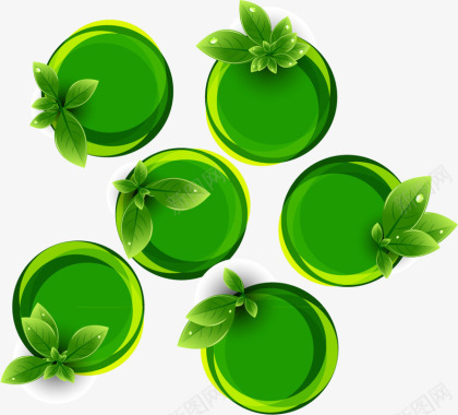 清新绿色春季logo绿色环保标签主题图标图标