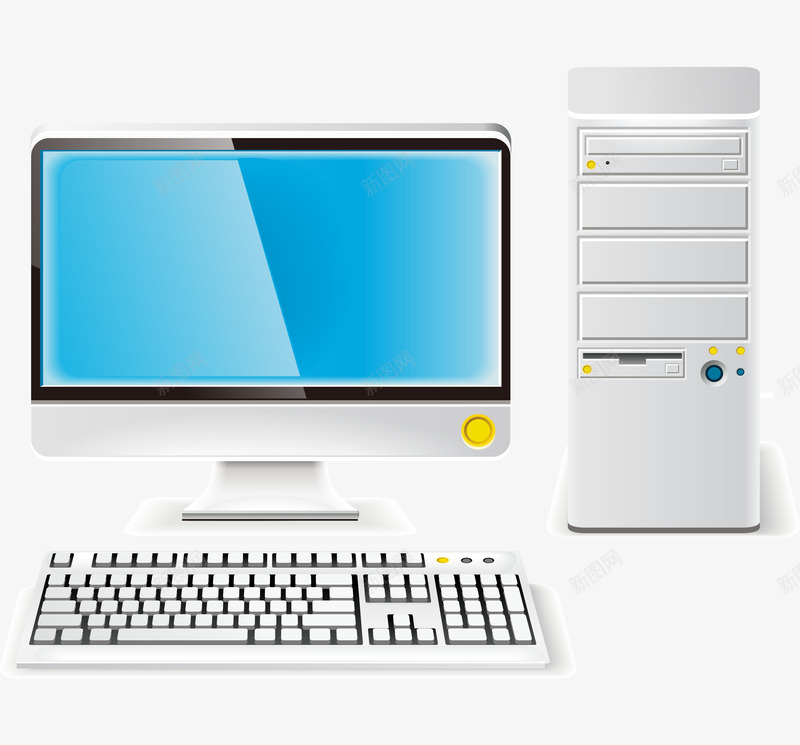 白色的台式电脑png免抠素材_88icon https://88icon.com 办公用品 卡通手绘 台式机 电子产品 电脑 装饰图