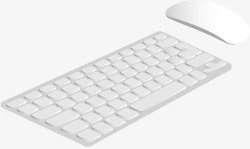 白色电脑键盘鼠标矢量图素材