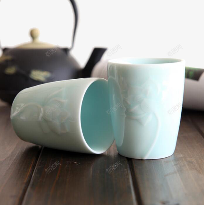 莲花清莲情侣茶杯png免抠素材_88icon https://88icon.com 功夫茶杯大号 青瓷杯 龙泉青瓷浮雕杯