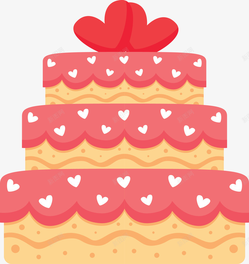 卡通三层巨型蛋糕矢量图ai免抠素材_88icon https://88icon.com 三层蛋糕 卡通 巨型蛋糕 生日蛋糕 蛋糕 矢量图