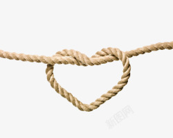 连结绳子编成的心形高清图片