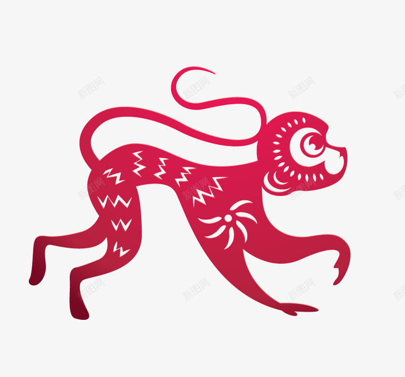 猴年海报bannerpng免抠素材_88icon https://88icon.com 中国 中国元素 剪纸 猴