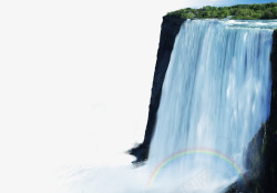 瀑布彩虹飞流直下的瀑布高清图片