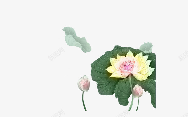 荷塘月色png免抠素材_88icon https://88icon.com 河水 流水 环保 绿色