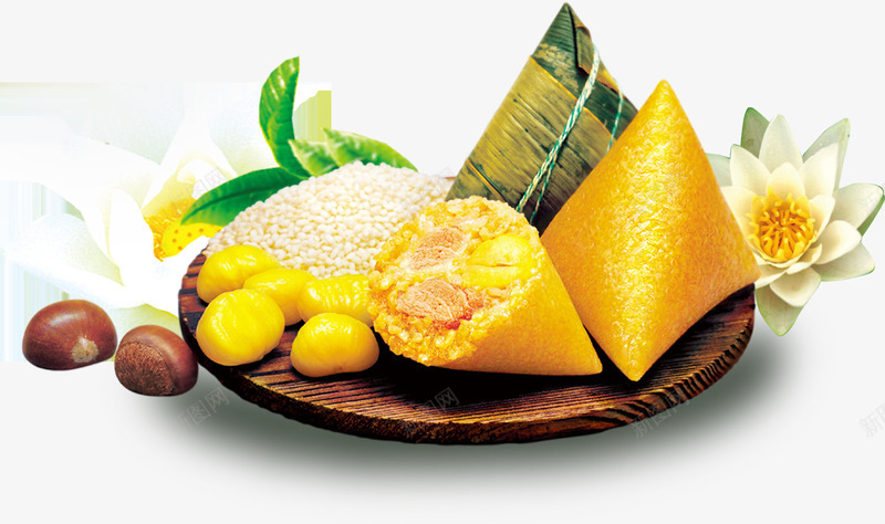 浓香糯米粽子栗子png免抠素材_88icon https://88icon.com 栗子 浓香 粽子 糯米