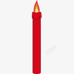 卡通红色唯美蜡烛素材