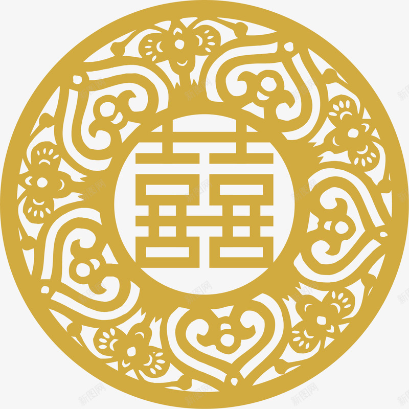 春节黄色喜字剪纸png免抠素材_88icon https://88icon.com 喜字剪纸 喜庆 新年剪纸 新春剪纸 春节剪纸 黄色喜字