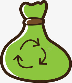 绿色卡通回收垃圾袋素材
