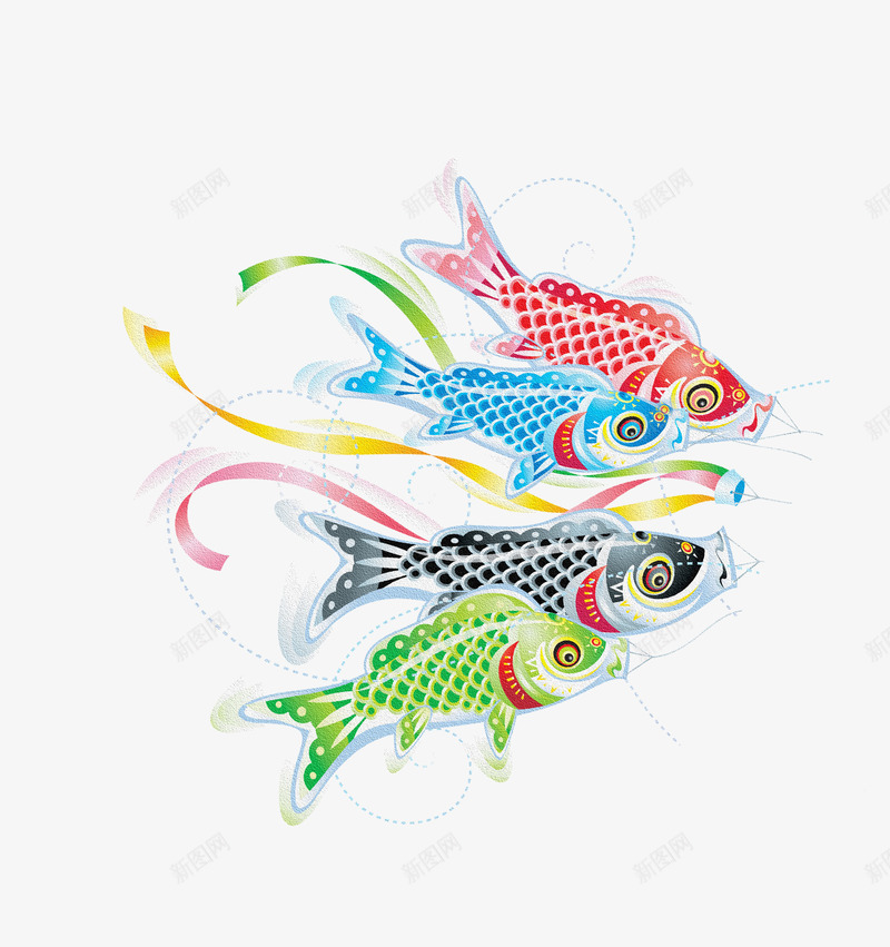 创意彩色鲤鱼png免抠素材_88icon https://88icon.com 创意彩色鲤鱼 民间剪纸 艺术品 鱼