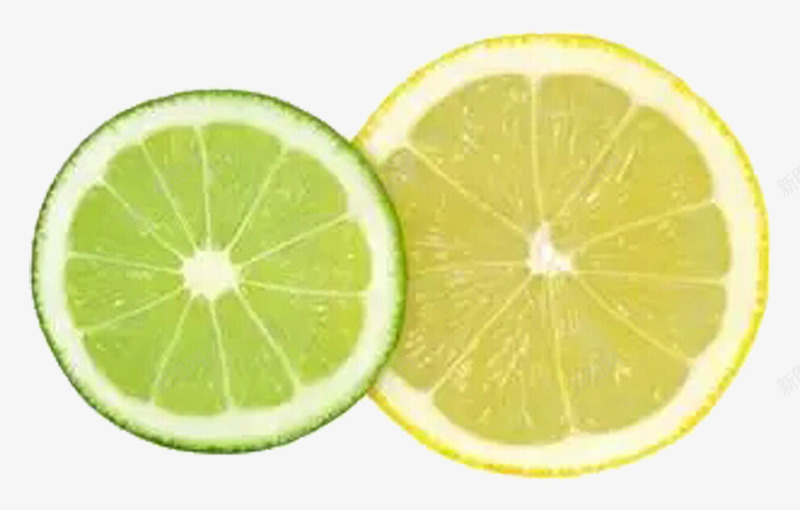 黄色和绿色的卡通柠檬切片png免抠素材_88icon https://88icon.com 柠檬 柠檬切片 绿色柠檬 黄色柠檬