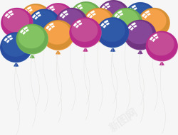 彩色的生日气球素材