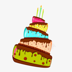 多层美味的生日蛋糕素材