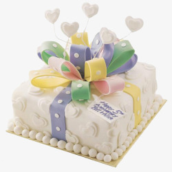 唯美白色生日蛋糕素材
