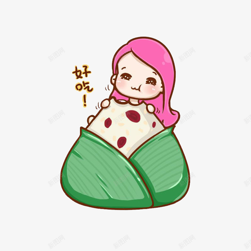吃粽子的女孩png免抠素材_88icon https://88icon.com 吃的 女孩 端午食物 米 粽子 食品