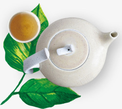 悠闲夏日下午茶陶瓷茶壶素材