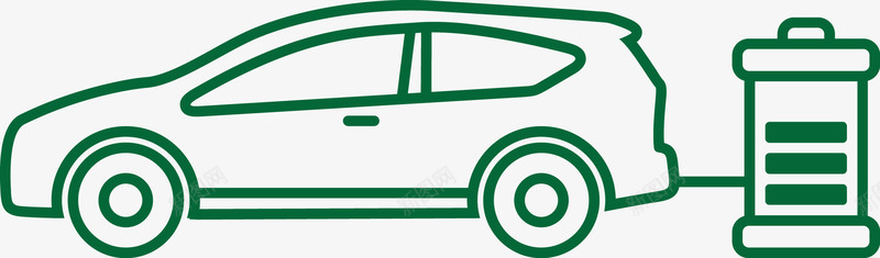 简易绿色节能汽车图矢量图图标图标