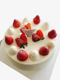 简约甜品简约创意草莓蛋糕高清图片