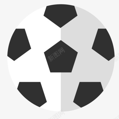 竞赛足球运动黑白图案足球矢量图图标图标