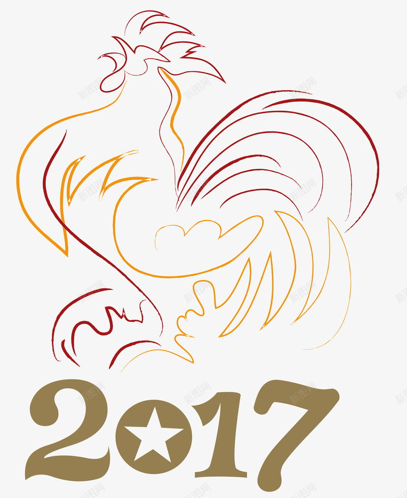 2017鸡年元素png免抠素材_88icon https://88icon.com 2017年鸡年剪纸