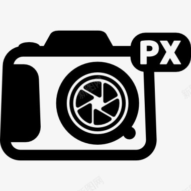 照相机与PX标志图标图标