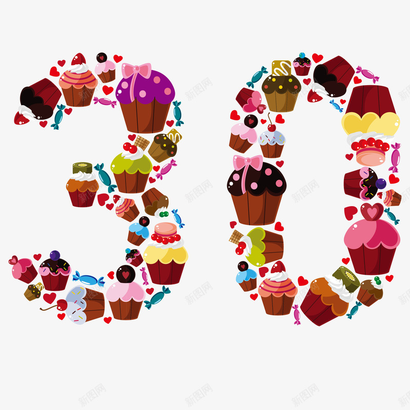 卡通30岁生日字体png免抠素材_88icon https://88icon.com 30字体设计 30岁生日艺术字矢量 30艺术字 3岁生日免费png下载