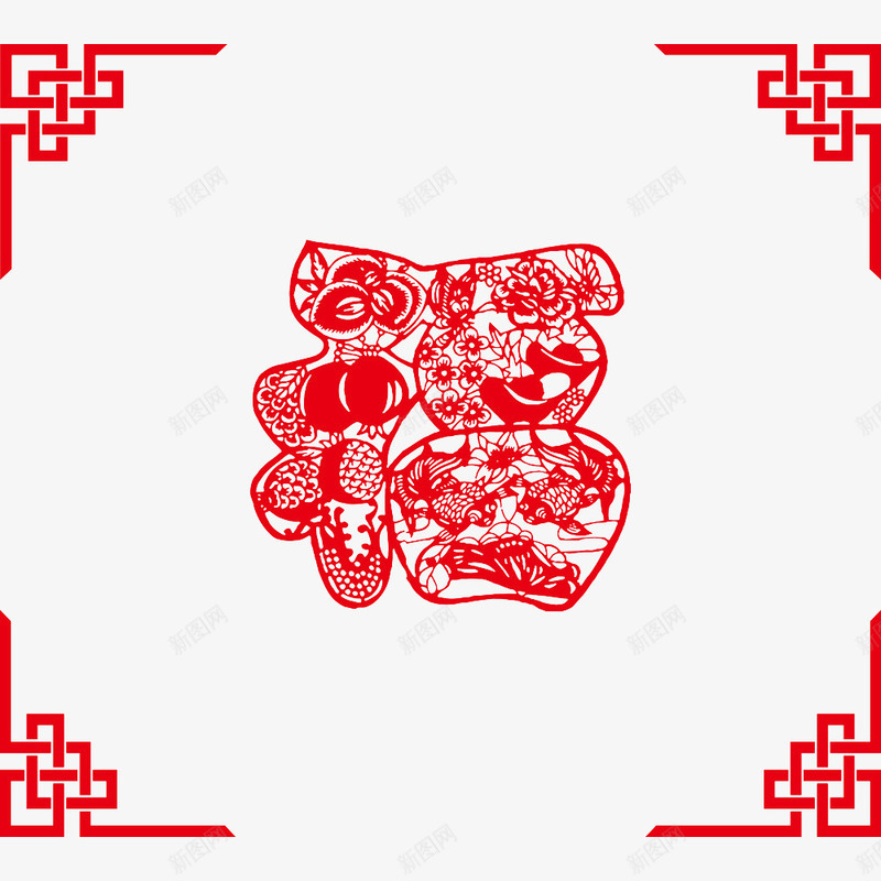 民间画剪纸艺术png免抠素材_88icon https://88icon.com 中国风 传统图案 剪纸艺术 古典花纹 图片 民间剪纸艺术 素材