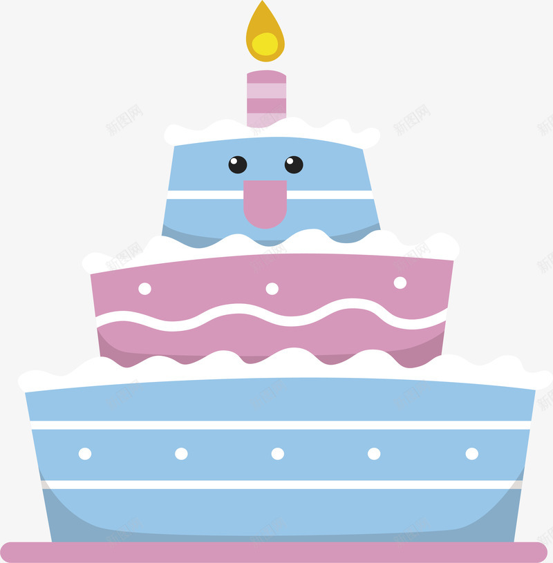 蓝色生日蛋糕矢量图eps免抠素材_88icon https://88icon.com 可爱蛋糕 生日快乐 生日蛋糕 矢量png 笑脸蛋糕 蛋糕 矢量图