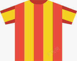 标条手绘足球运动红黄条球衣正面图标矢量图高清图片