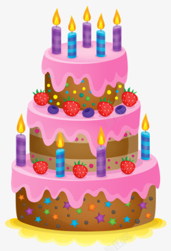 生日蛋糕和蜡烛素材