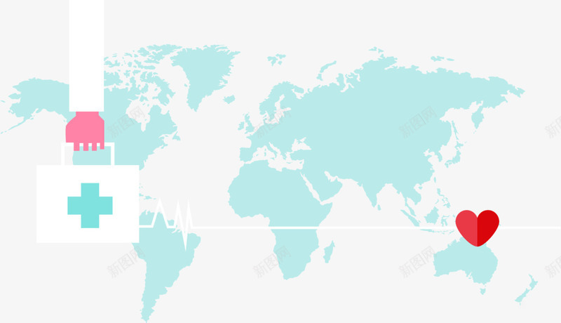 医疗爱心蓝色地图png免抠素材_88icon https://88icon.com 4月7号 世界 世界卫生日 健康 医疗 爱心 蓝色地图