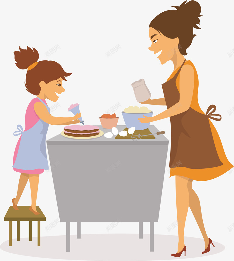 教孩子做蛋糕的母亲矢量图eps免抠素材_88icon https://88icon.com 做蛋糕 母亲 矢量做蛋糕 矢量母亲 蛋糕PNG 矢量图