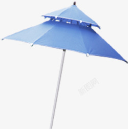 夏日蓝色雨伞摄影素材