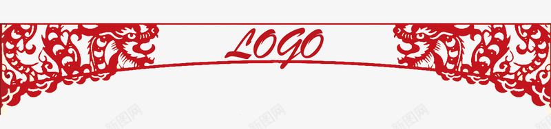 剪纸背景图中国风logo剪纸图标图标