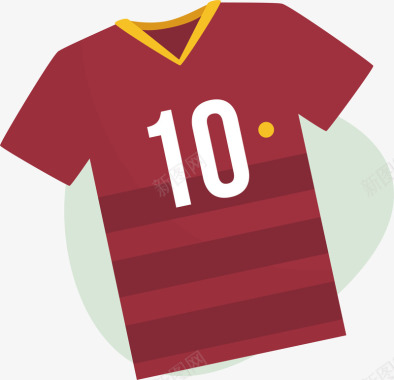 奥运足球素材手绘足球运动红色球衣图标素图标