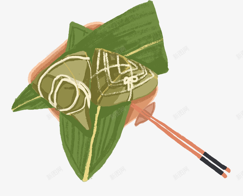 绿色粽子食物元素png免抠素材_88icon https://88icon.com 灰色 筷子 粽子 纹理 绿色 美食 质感 食物 餐具
