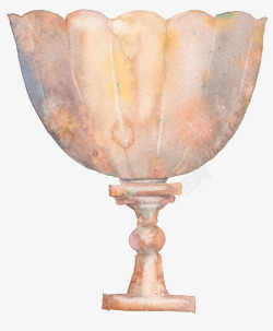 水彩手绘复古奖杯素材