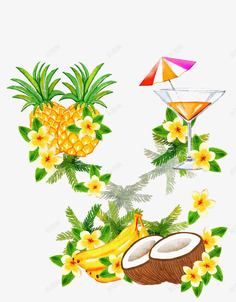 夏日饮品清凉解暑png免抠素材_88icon https://88icon.com 夏日 椰子 水果 清凉 菠萝 解暑 饮品 香蕉