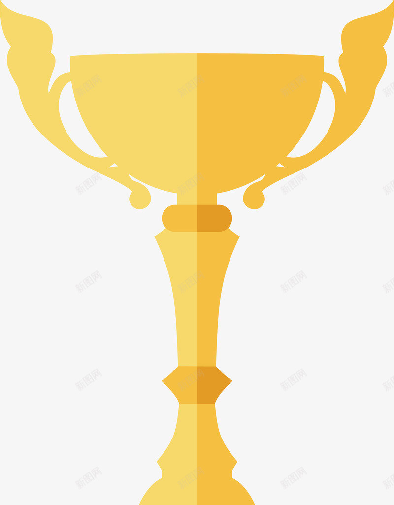 金色扁平化奖杯png免抠素材_88icon https://88icon.com 冠军 奖杯 扁平化 比赛 矢量图案 装饰 金色