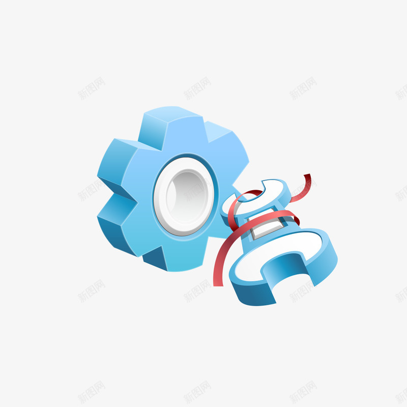 卡通蓝色齿轮png免抠素材_88icon https://88icon.com 卡通齿轮 蓝色齿轮 齿轮素材