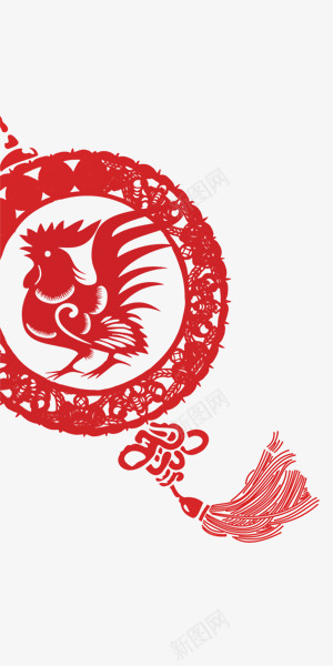 红色喜庆雄鸡剪纸中国结png免抠素材_88icon https://88icon.com 中国结 剪纸 喜庆 红色 雄鸡