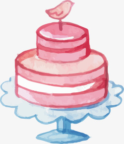 生日派对粉色蛋糕矢量图素材