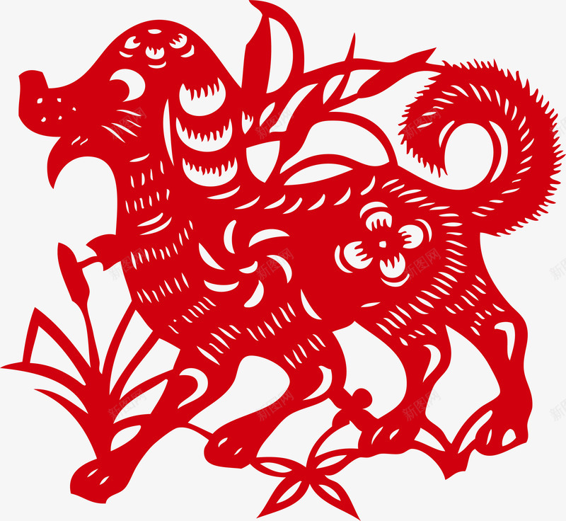 卡通剪纸狗png免抠素材_88icon https://88icon.com 2018狗年 剪纸狗 剪纸艺术 新年剪纸 新年海报 狗剪纸 狗年 狗年剪纸 背景窗花