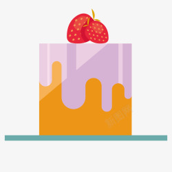 草莓奶油蛋糕矢量图素材