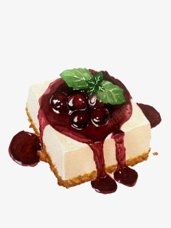 蓝莓酱侧面蓝莓酱奶油蛋糕高清图片