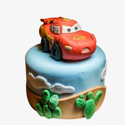 红色可爱mini汽车蛋糕素材