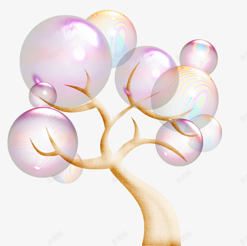 一棵泡泡树png免抠素材_88icon https://88icon.com 卡通海报素材 树 泡泡 泡泡树 环保素材