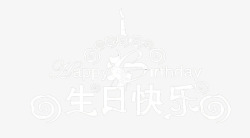 7蜡烛字生日快乐艺术字高清图片