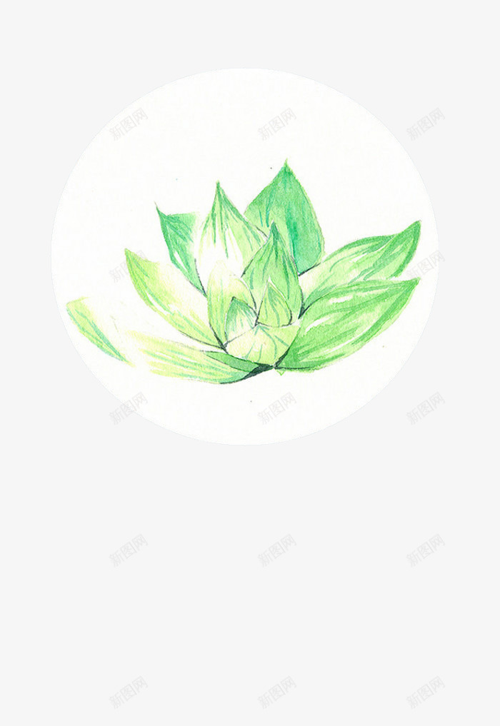 绿色莲花png免抠素材_88icon https://88icon.com 手绘 水墨 绿色 莲花