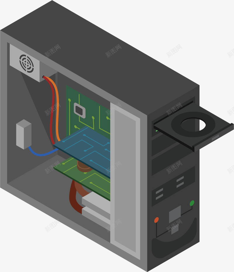 卡通机箱矢量图ai免抠素材_88icon https://88icon.com PNG图 PNG图下载 主机 创意卡通 卡通 卡通插图 插图 机箱 电脑主机 矢量图